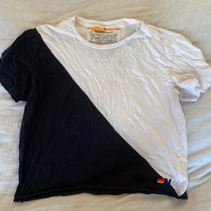 Aviator Nation Black & White Crop Boyfriend Tshirt